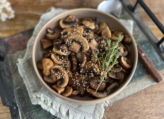 Champignons sautés à la sauce soja 