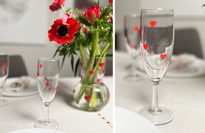 Dessinez des coeurs sur vos verres