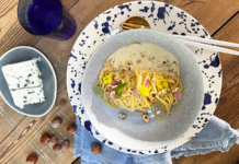 Pâtes noisettes et fromage bleu