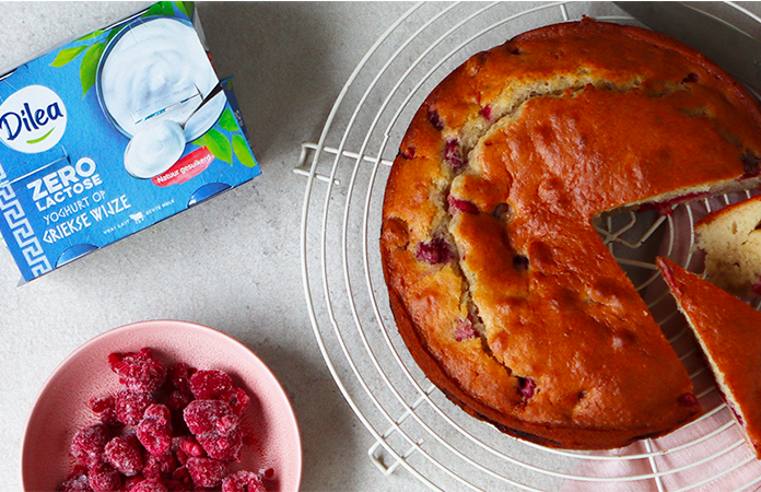 Gâteau framboises sans lactose