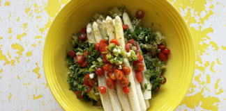 Salade de pomme de terre à la mousse de petits pois