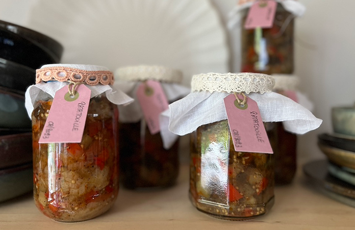 Conserves de ratatouille au four