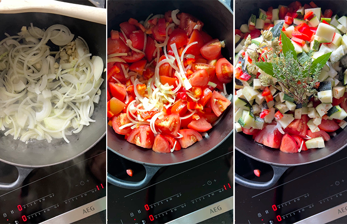 Conserves de ratatouille au four