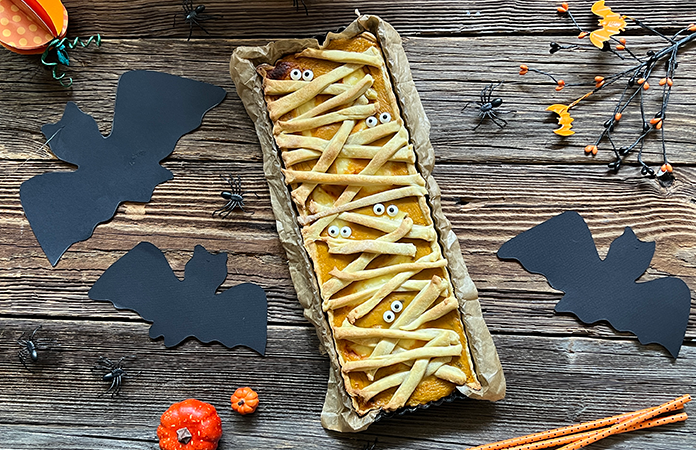 Quiche momie fromage et courge | Une recette pour Halloween