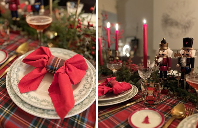 Décoration de noël au motif tartan