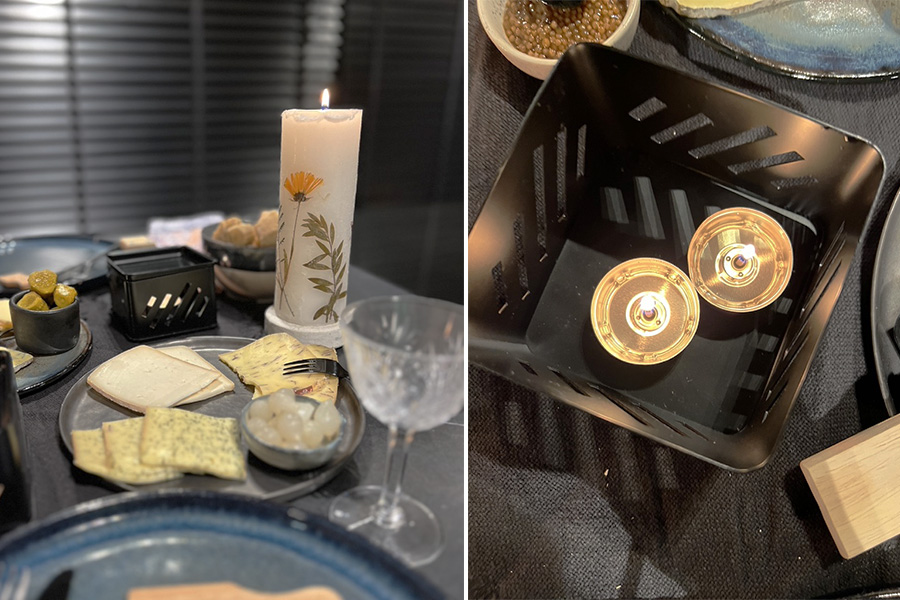 Soirée raclette à la bougies