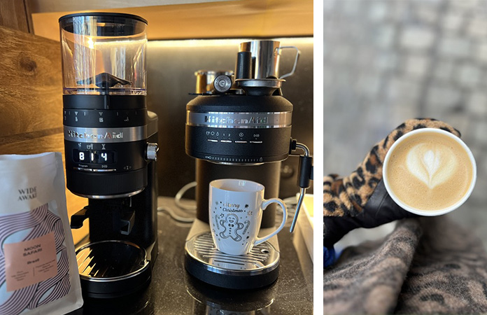 Un duo moulin à café et machine à expresso