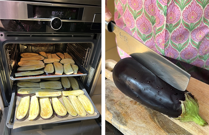 Aubergines cuites au four