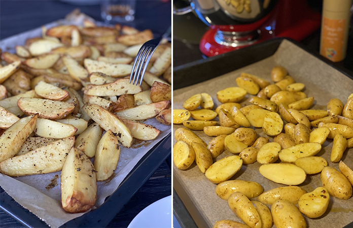 Cuisson des pommes de terre au four sous le grill