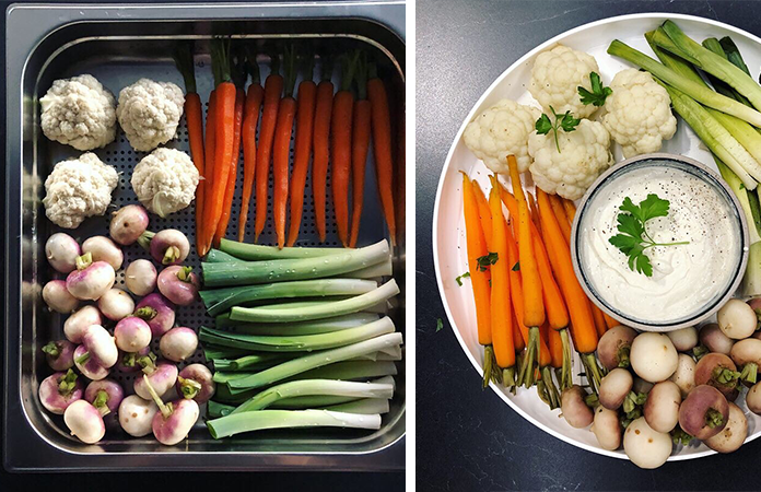 Légumes cuits au four vapeur