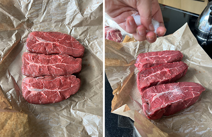 cuisson sous vide saupoudrez la viande de sucre avant les épices