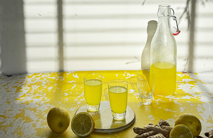 Shot de gingembre, citron et curcuma