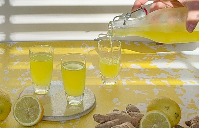 Shot de gingembre, citron et curcuma