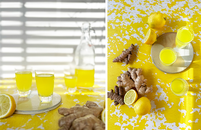 Shot de gingembre, citron et curcuma