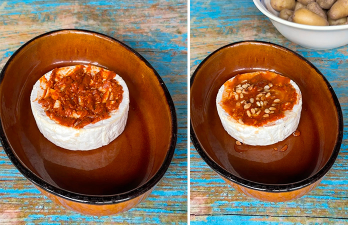 Camembert au pesto rouge à l'Airfryer