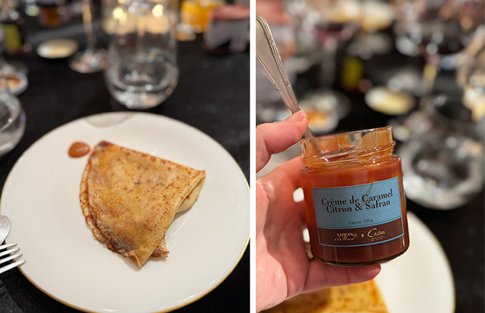 Crepes et caramel au safran 