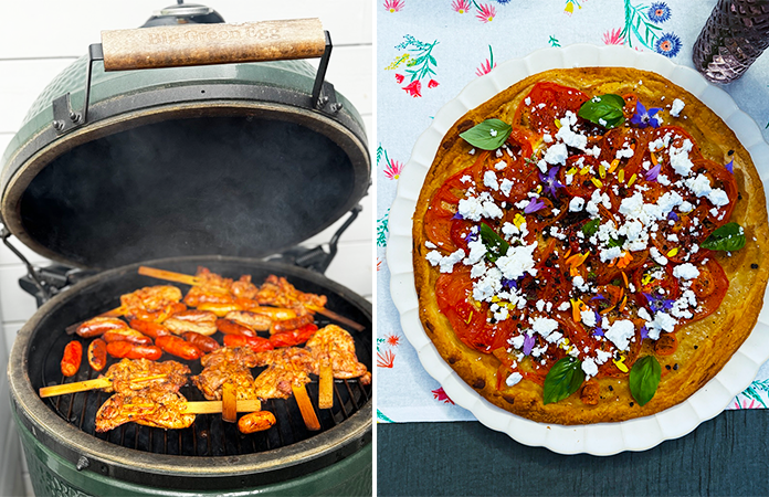 Barbecue et tatin de tomates
