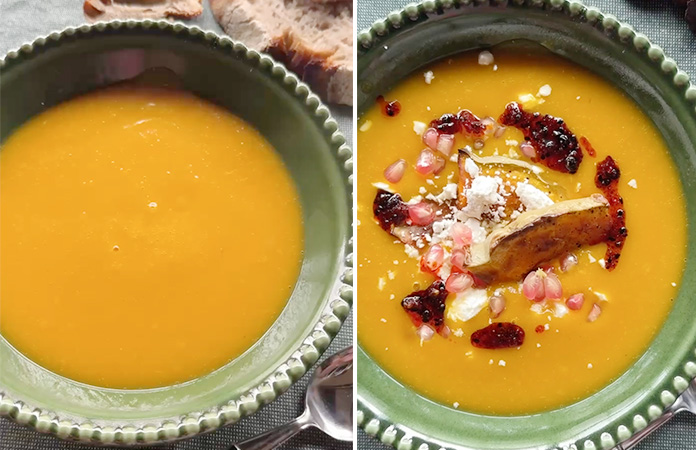 Soupe de patate douce au lait de coco