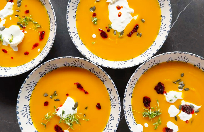 Soupe de patate douce au lait de coco