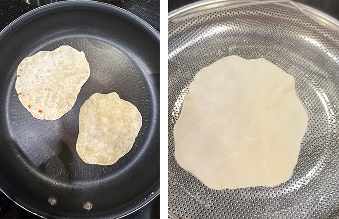 crêpes fines à la vapeur ou dans une poêle 