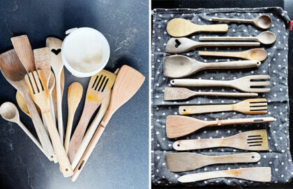 Nourrir et entretenir les ustensiles en bois avec une huile naturelle en cuisine