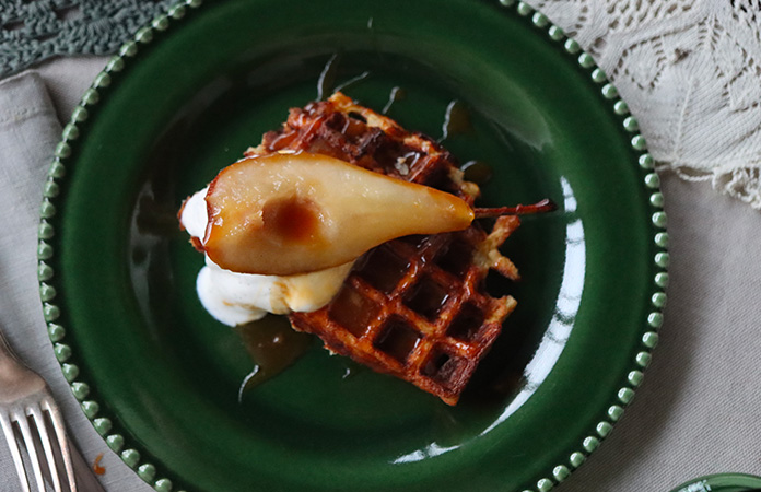 Gaufre de riz dessert maison