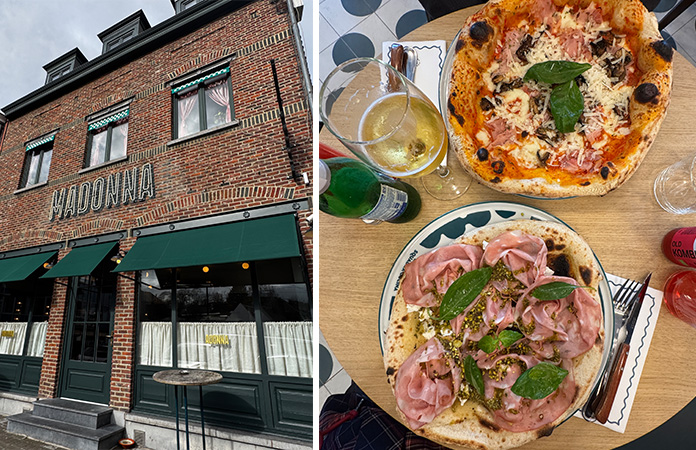 Pizza napolitaine chez Madonna Pizzeria place Saint-Job à Uccle