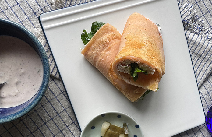 wrap protéiné aux lentilles corail cultivées en Belgique