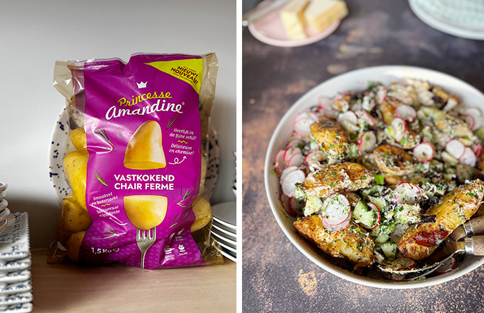 salade de pommes de terre croustillantes réalisée avec pommes de terre Princesse Amandine