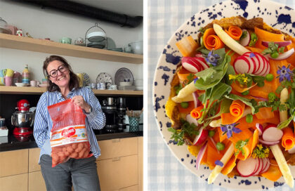 Quiche de pommes de terre sans pâte réalisée avec des pommes de terre de Florenville IGP et décor printanier