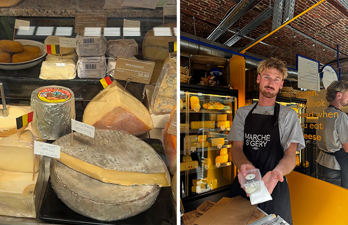 Comptoir du fromager au Marché Saint-Géry
