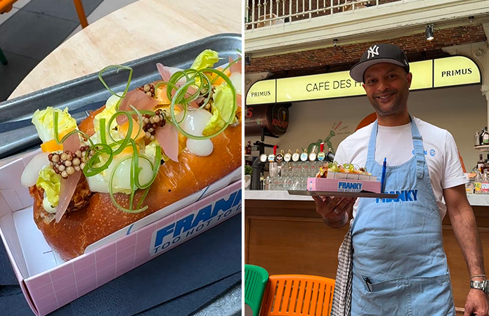 Hot-dog au poisson dégusté chez Franky