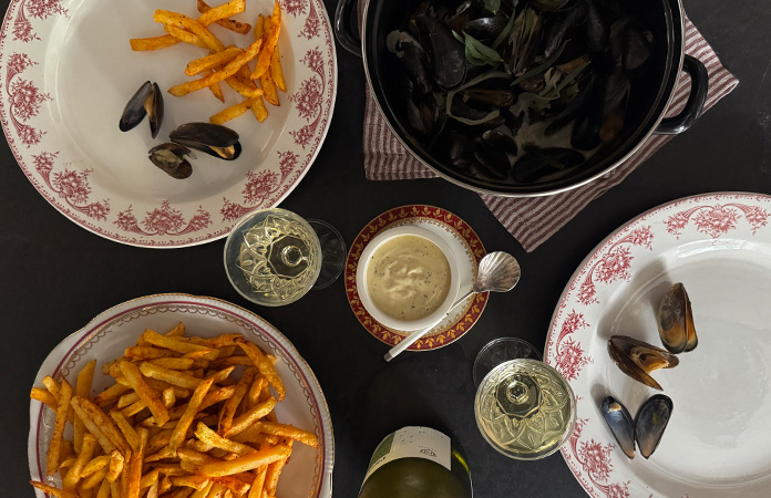 Moules au cidre, à la crème et à l’estragon