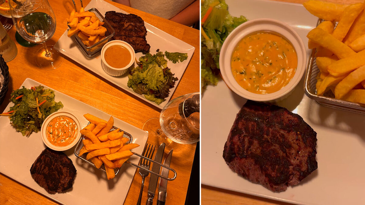 Filet mignon grillé accompagné de frites
